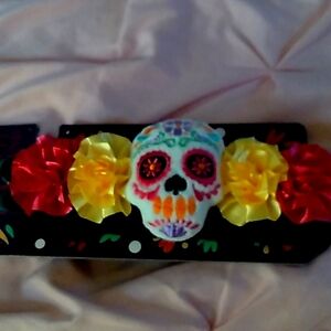 New rainbow colorful sugar skull beauty headband elastic plush Halloween goth